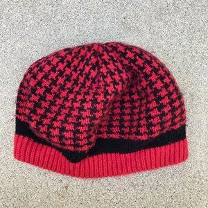Vintage BILL BLASS for BAAR & BEARDS Knit Beanie Women's Red One Size Hat Cap‌